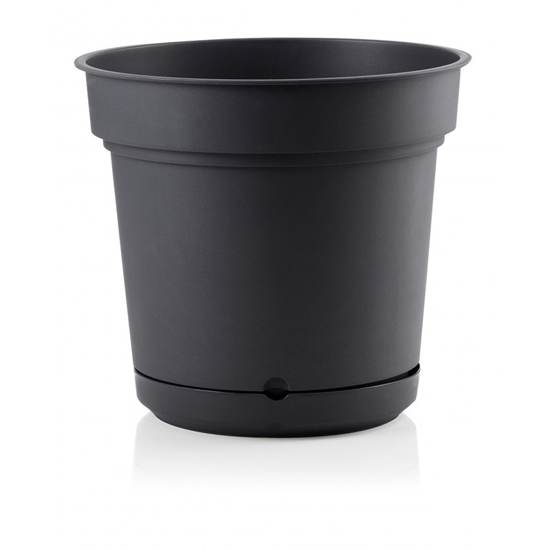Pot rond Hydral Element Ø28cm Gris Anthracite - TERAPLAST - TER-7028005