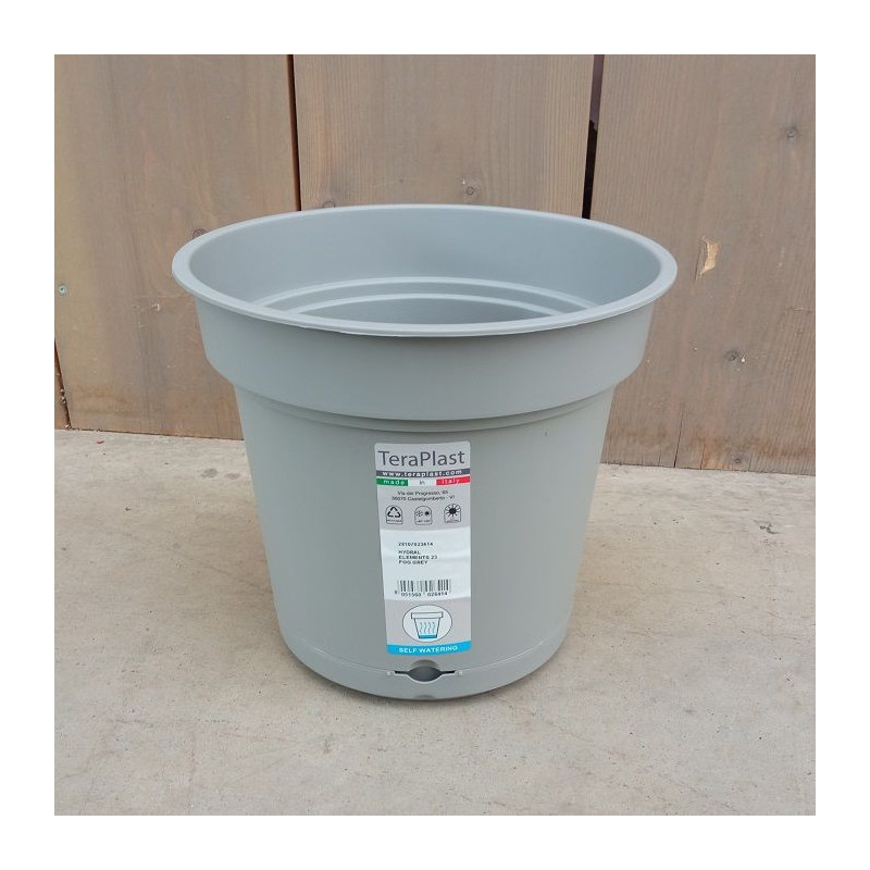 Pot rond Hydral Element Ø28cm Gris brouillard - TERAPLAST - TER-7028414