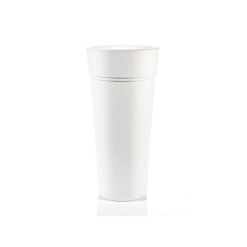 Pot haut rond Tige Stem Element 80cm Blanc Annis - TERAPLAST - TER-4080404