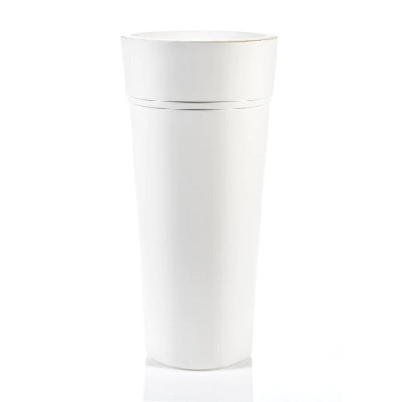 Pot haut rond Tige Stem Element 80cm Blanc Annis - TERAPLAST - TER-4080404
