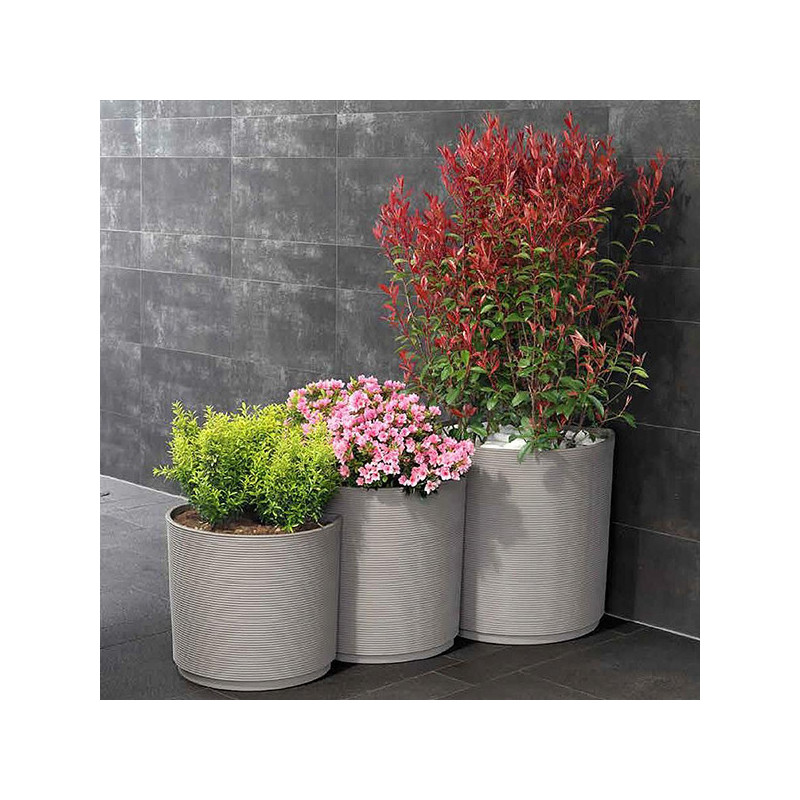 Pot rond Groove Set Urban Blanc