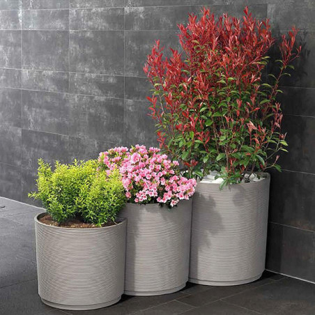 Pot rond Groove Set Urban Blanc