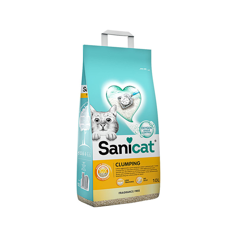 Litière Agglomérante absorbante sans parfum 10L - SANICAT - SAN-PSANCLUN010