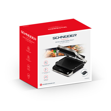 Grille-viandes 3en1 2000W Inox - SCHNEIDER - SCGR2000X