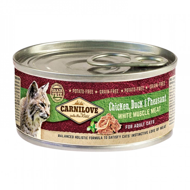 Pâtée pour chat au poulet canard et faisan 100g - CARNILOVE 