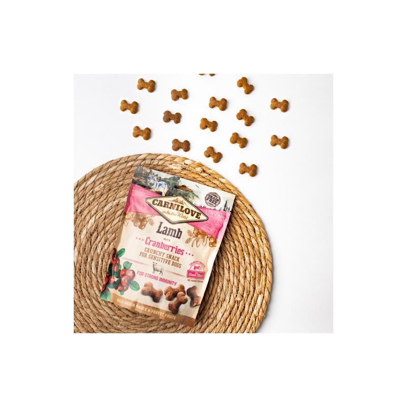 Friandise pour chien Crunchy à l’agneau & aux cranberries 200g - CARNILOVE