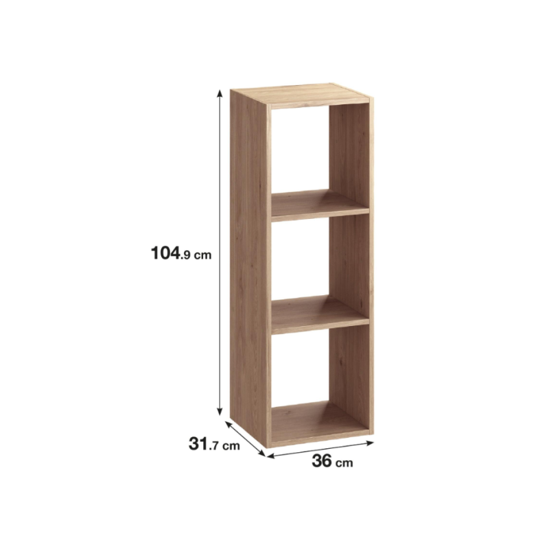 Etagère 3 cases chêne SPACEO KUB