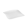 Assiette à dessert carrée "Vague" 21cm en porcelaine - SECRET DE GOURMET