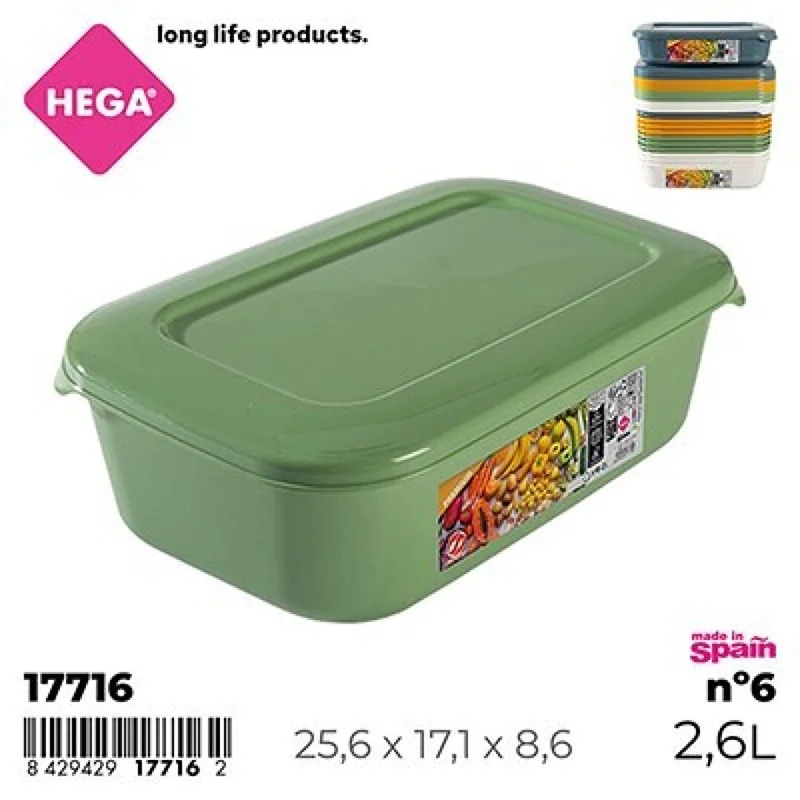 Bo te Hermetique Golden Line Rectangulaire 2 6L HEGA 17637 bo-te-hermetique-golden-line-rectangulaire-2-6l-hega-17637