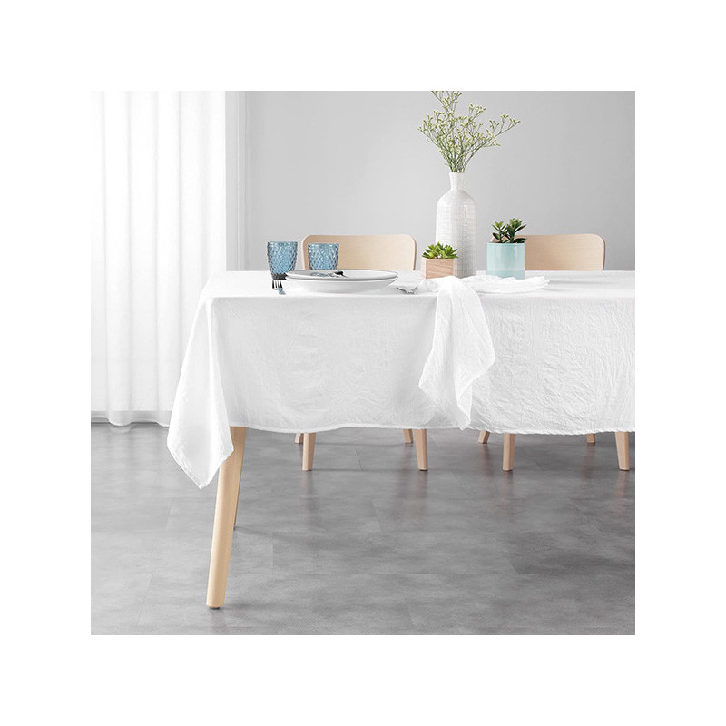 Nappe Rectangulaire Microfibre Unie Suzy 140x240cm Blanc 