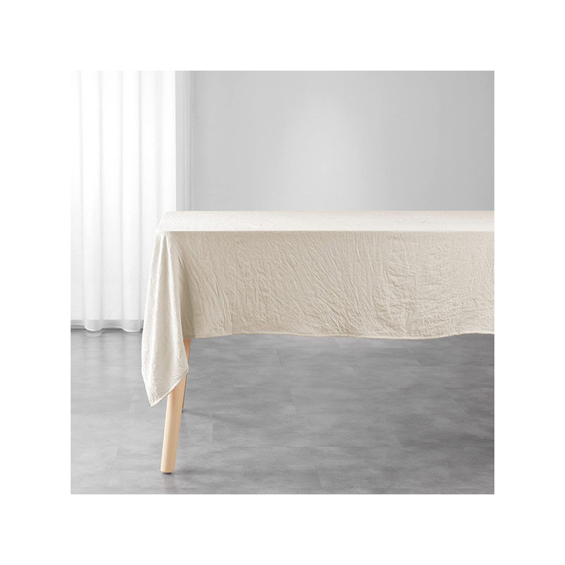 Nappe Rectangle Microfibre Unie Lavee Suzy 140x240cm Naturel - DOUCEUR D'INTERIEUR - 1723120