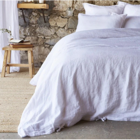 Housse de couette lin lavé Soline 240x220cm Blanc Gaia