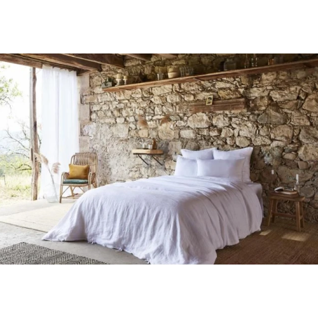 Housse de couette lin lavé Soline 240x220cm Blanc Gaia