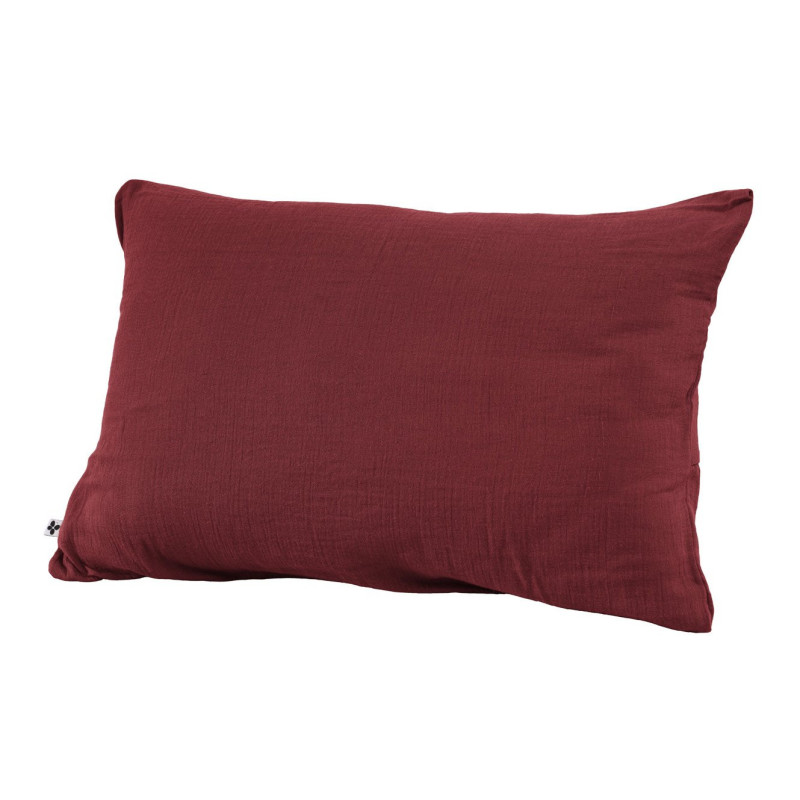 Taie d'oreiller gvaze de coton 50x70 cm Lie de vin Gaia