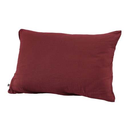 Taie d'oreiller gvaze de coton 50x70 cm Lie de vin Gaia