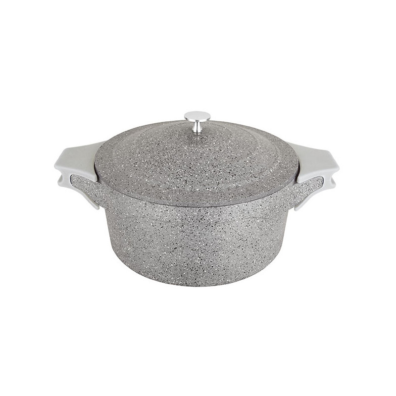 Cocotte traditionnelle en fonte 20cm Gris pierre - KLAUS 