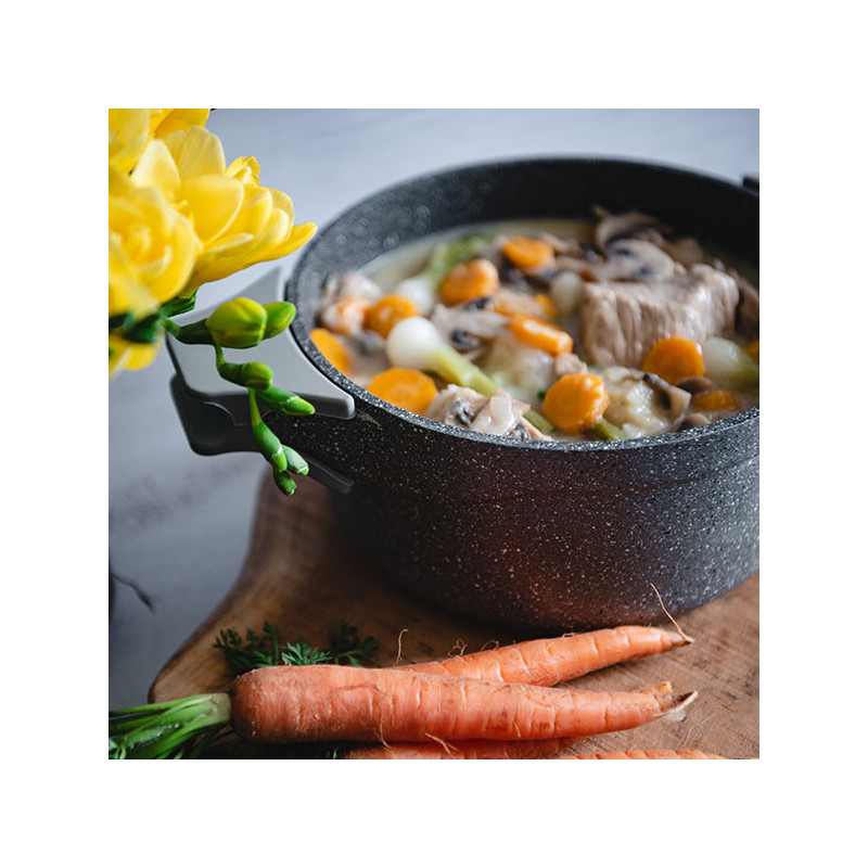 Cocotte traditionnelle en fonte 20cm Gris pierre - KLAUS 
