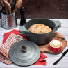 Cocotte traditionnelle en fonte 20cm Gris pierre - KLAUS 
