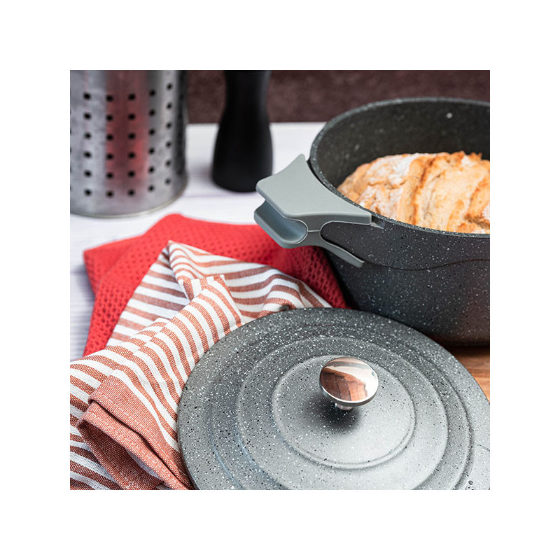Cocotte traditionnelle en fonte 20cm Gris pierre - KLAUS 