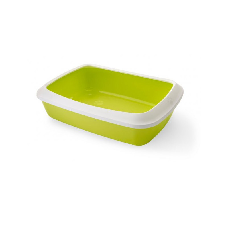 Bac à litière pour chat Iriz50 50x37x14cm bord Limon/Blanc - SAVIC - VAD-2749