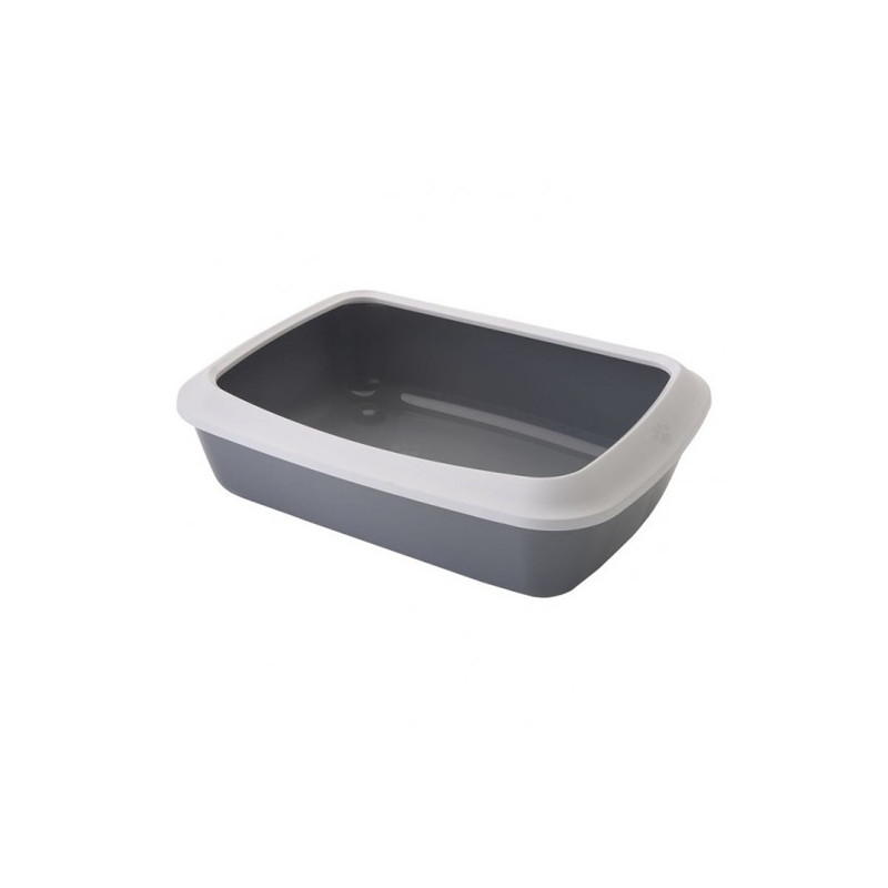 Bac à litière pour chat Iriz50 50x37x14cm bord Anthracite/Blanc - SAVIC - VAD-2750