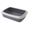 Bac à litière pour chat Iriz50 50x37x14cm bord Anthracite/Blanc - SAVIC - VAD-2750