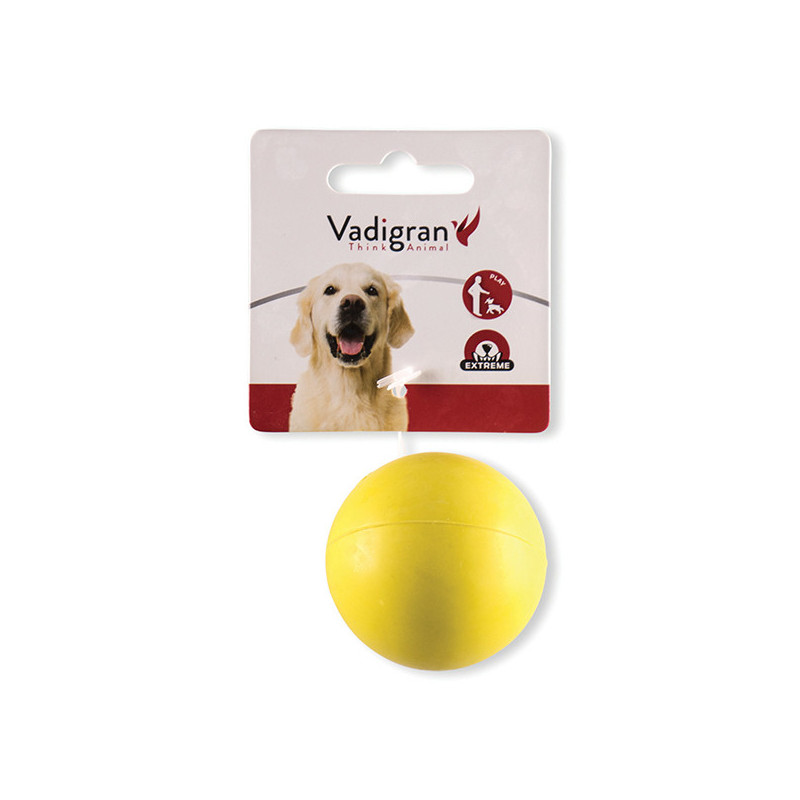 Jouet pour chien balle caoutchouc Ø5cm Jaune - VADIGRAN - VAD-14152