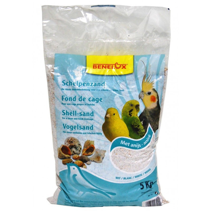 Sable anisé pour fond de cage 5kg Blanc - BENELUX - BEN-132