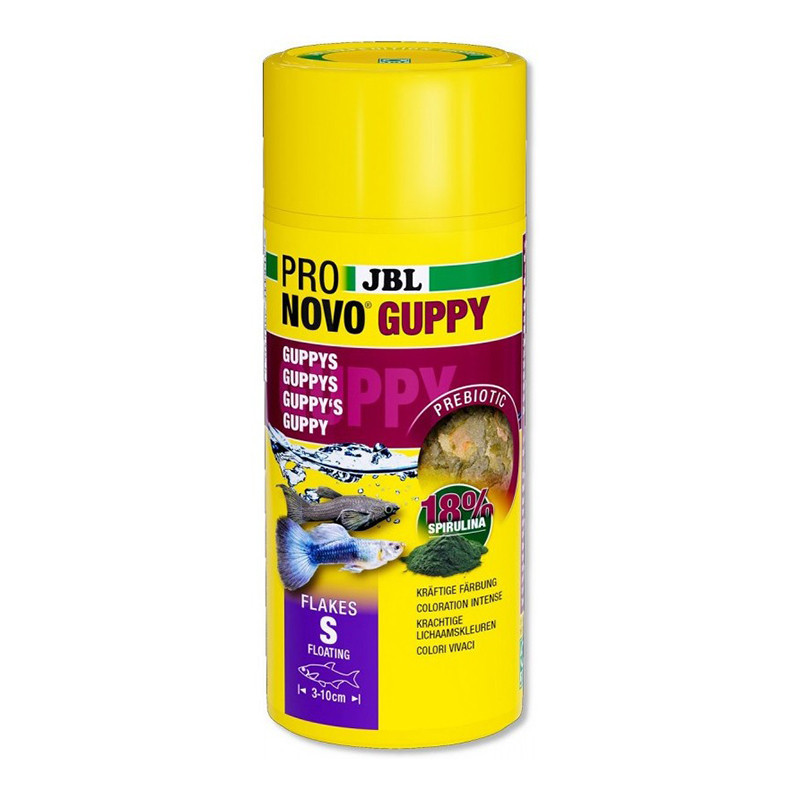Flocons de base pour ovovivipares Pronovo Guppy Flakes S 100mL - JBL - JBL-3115800