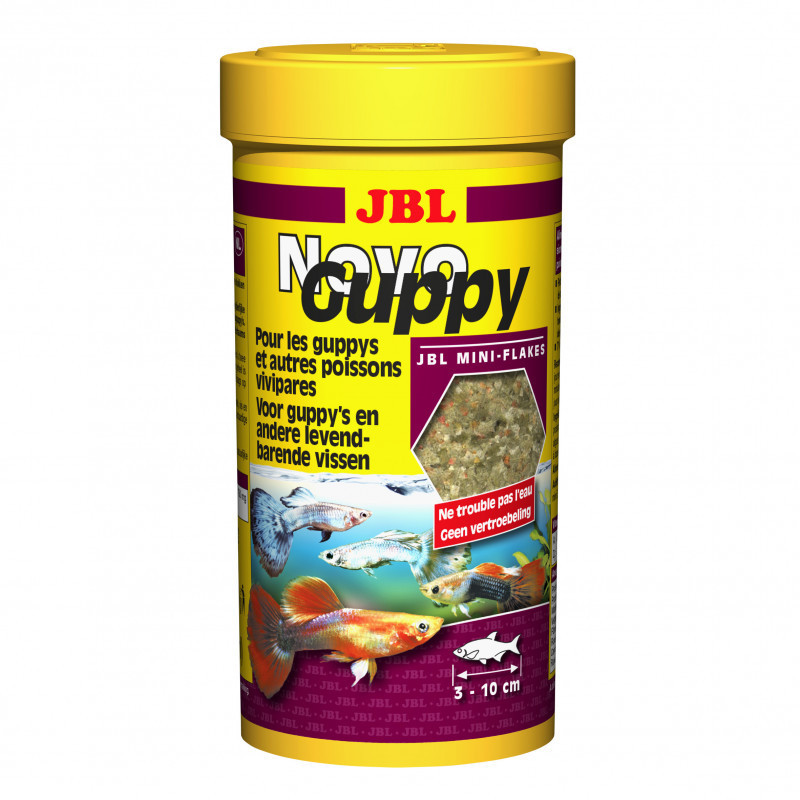 Flocons de base pour ovovivipares Pronovo Guppy Flakes S 250mL - JBL - JBL-3115900