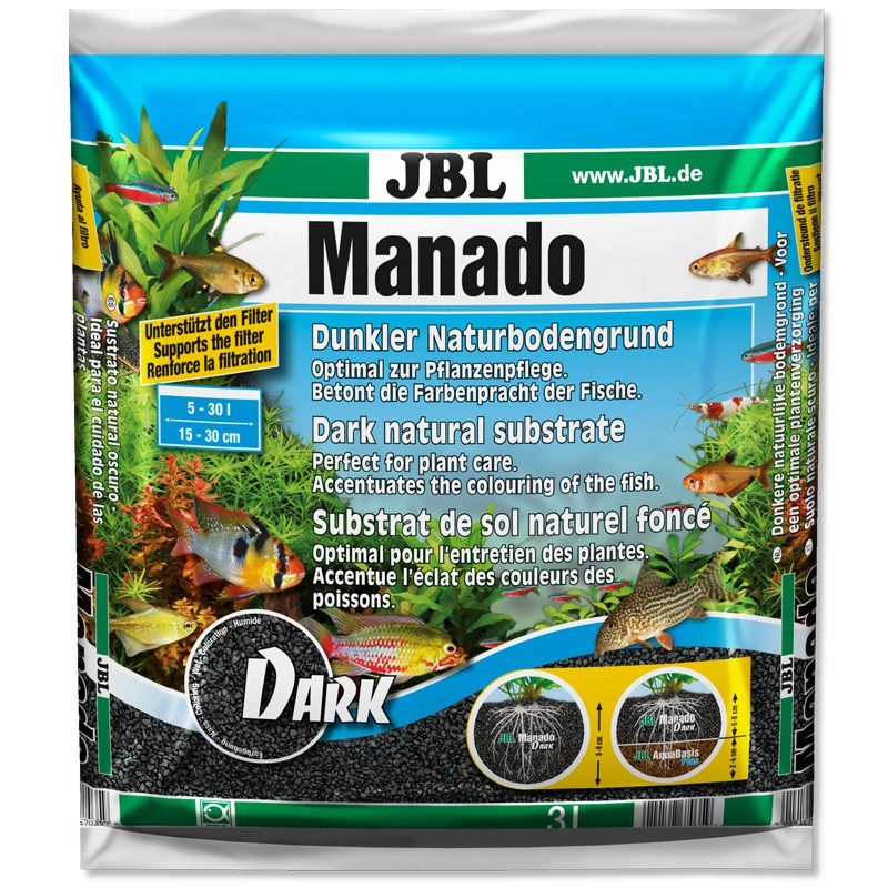 Substrat de sol pour aquarium Manado Dark 3L - JBL - JBL-6703500