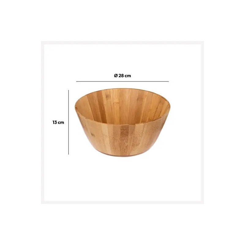 Saladier rond bambou Dia 28cm Inox - 5FIVE SIMPLY SMART - 179734
