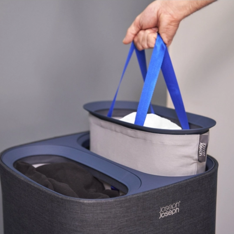 Panier à Linge 2 bacs Noir 2x30L