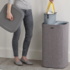 Panier à linge 2 bacs Gris 2x30L