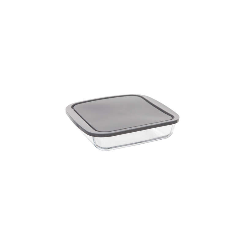 Plat à four carré en verre 22cm + couvercle