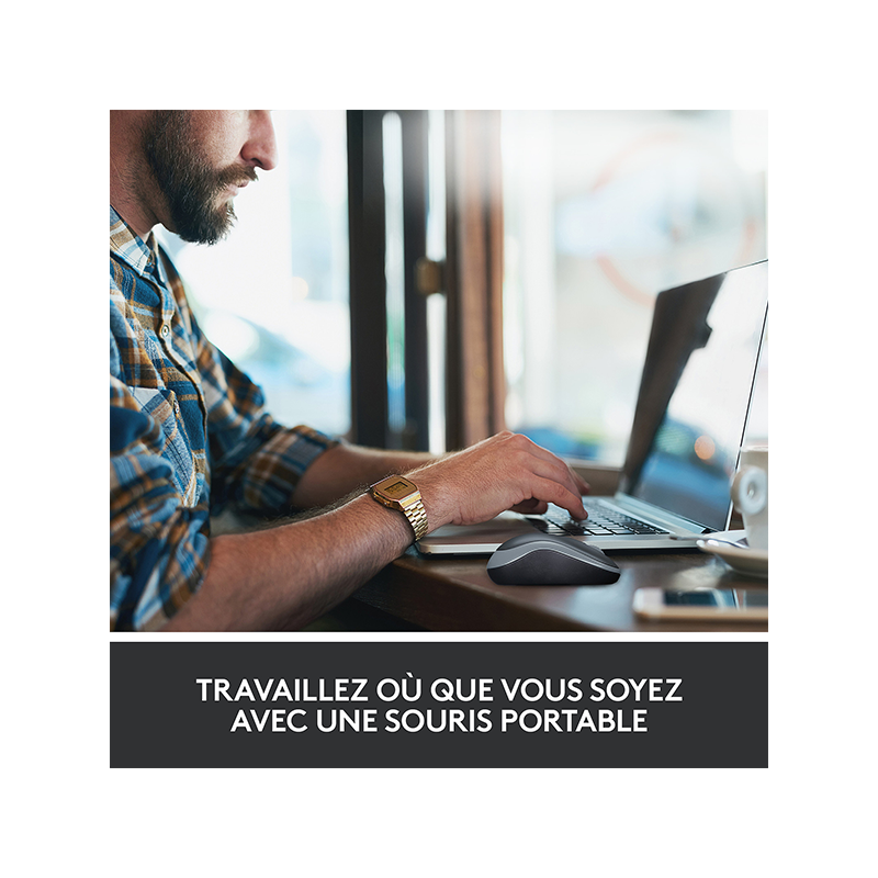 Souris sans fil USB M185 Noir/Gris - LOGITECH - LOG_910-002235