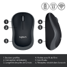 Souris sans fil USB M185 Noir/Gris - LOGITECH - LOG_910-002235