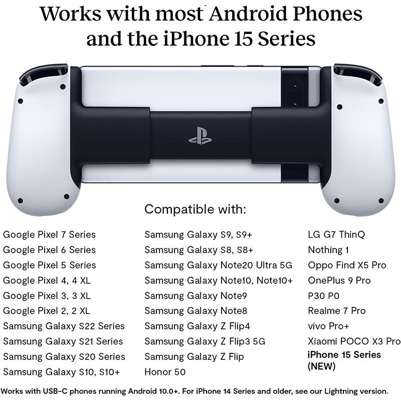Contrôleur de jeu Playstation pour Android Type-C Blanc - BACKBONE - 83401123165