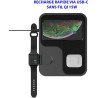 Station de recharge rapide sans fil 3en1 Noir - MOOVY - AR01230
