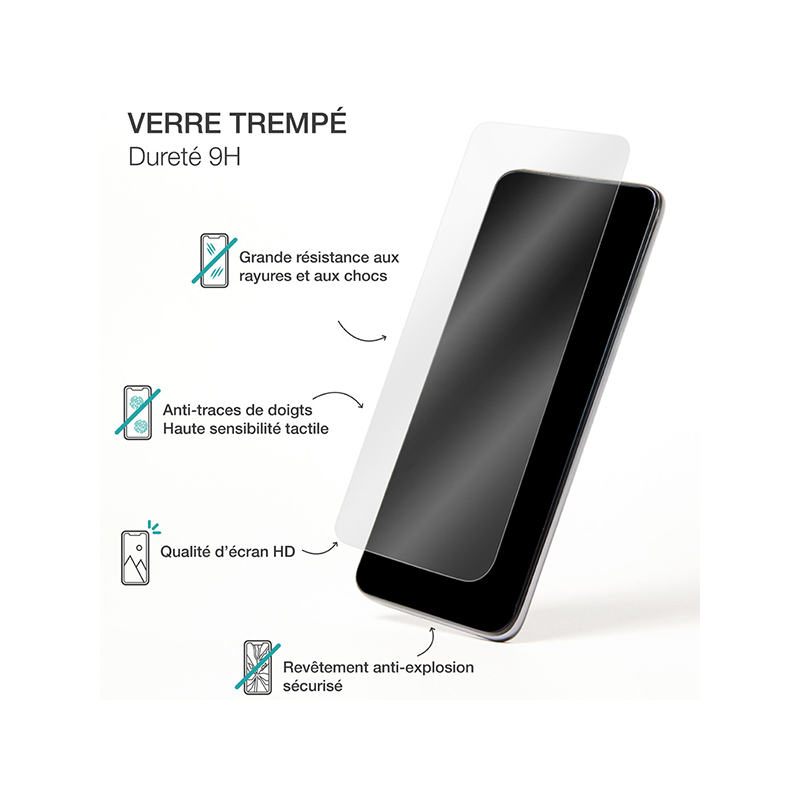 Protège écran 2.5D iPhone 15 Pro + SmartFrame - BIGBEN - PEGLASSIP15P