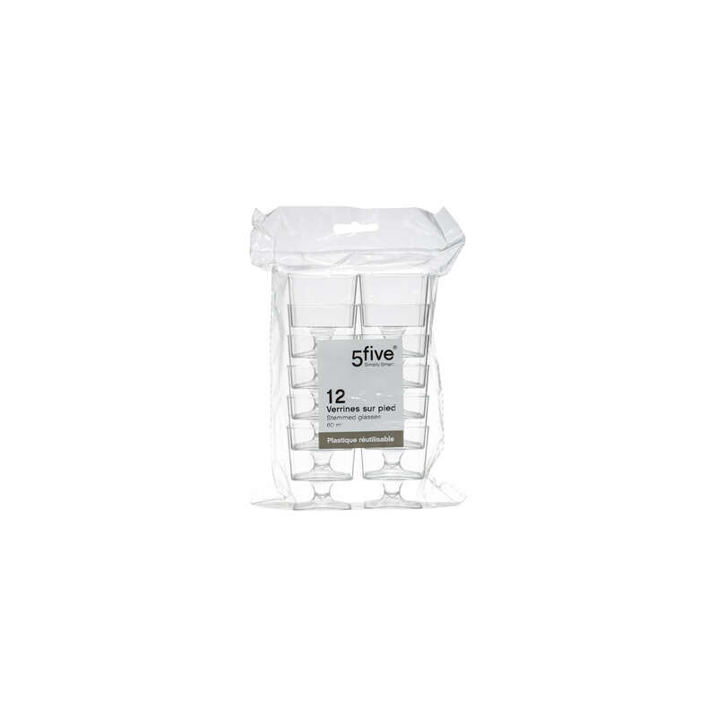 Lot de 12 Verrines Verre Carrées sur Pied