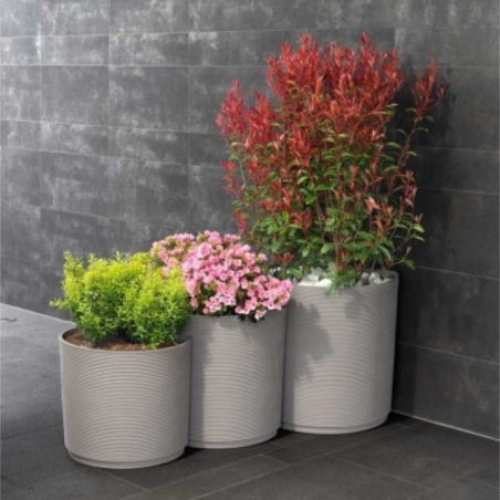 Pot rond Groove Set Urban Gris beton