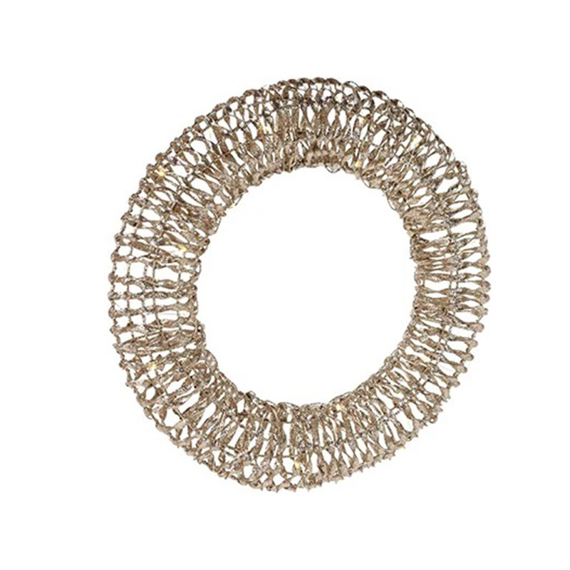 Couronne de Noël Nora 30 lumières 40x8cm Doré - H&S COLLECTION - AMZ105360