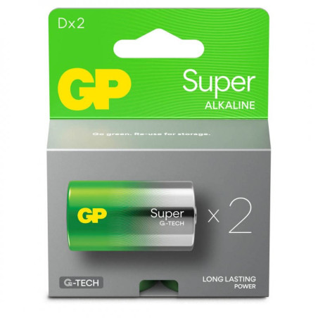 Blister de 2 Piles LR20 Alcalines 1.5 V - GP BATTERIES - 151425