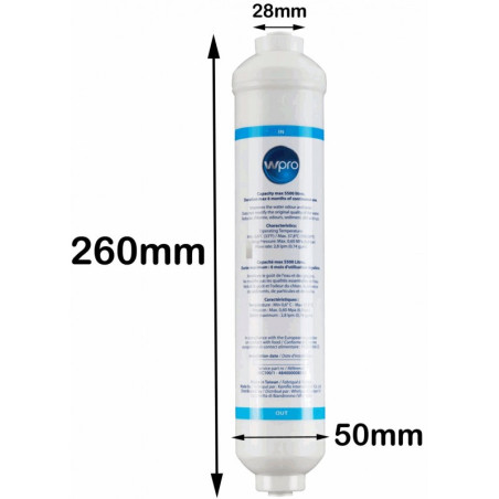 Filtre à eau externe pour frigo Americain USC100 WSF100 - WPRO - CONSERV3008