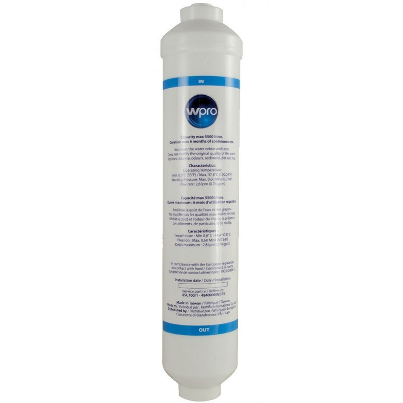 Filtre à eau externe pour frigo Americain USC100 WSF100 - WPRO - CONSERV3008