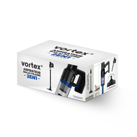 Aspirateur balai 2en1 filaire 400W Noir - VORTEX - F10BLACK