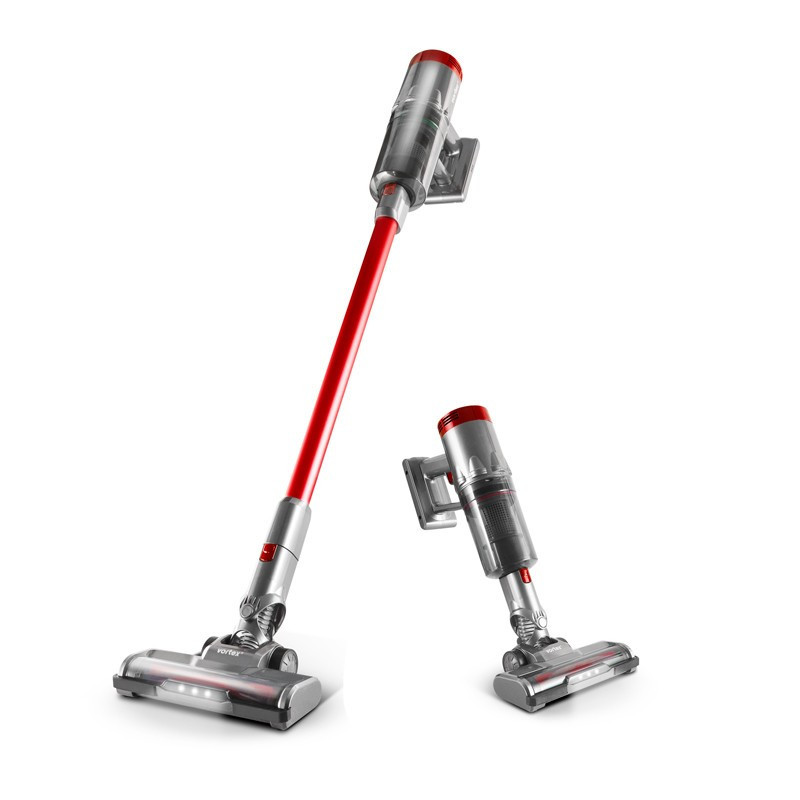 Aspirateur balai sans fil Cyclonique 2en1 130W Rouge - VORTEX - F13