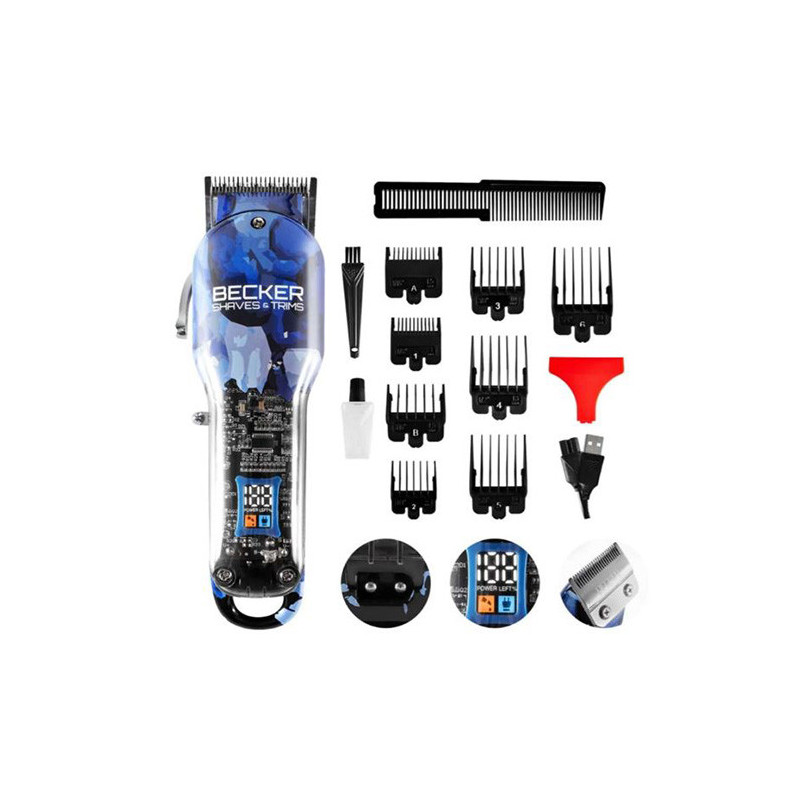 Tondeuse sans fil pour cheveux et barbe 7W - BECKER - BLUEMOTION