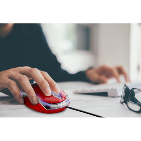 Souris optique USB 3 Boutons Rouge - APM - 100121